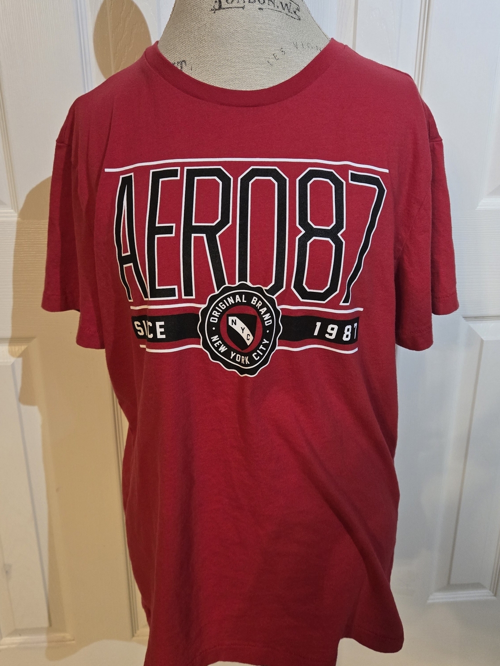 Aeropostale Red Graphic AERO87 Crewneck Tee